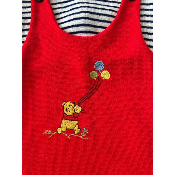 Vintage Sears Winnie the Pooh Sweater Knit Pinafore Dress Girl's Size 12 Months - Picture 5 of 6